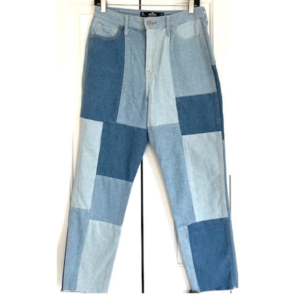 Hollister Ultra High Rise Mom Jeans with Patch Work